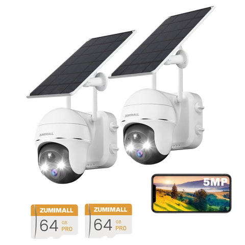 5MP QHD 360°PTZ Wireless Security Camera with solar panel-GX2K(5MP) 【Worldwide Sale】