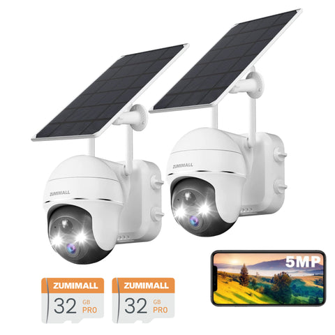 5MP QHD 360°PTZ Wireless Security Camera with solar panel-GX2K(5MP) 【Worldwide Sale】